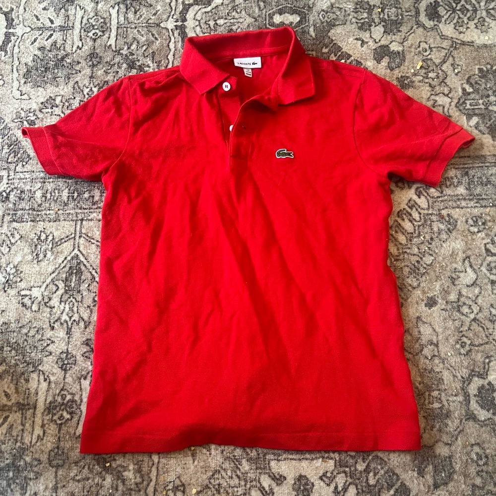 Lacoste kids Red Polo Shirt size 12